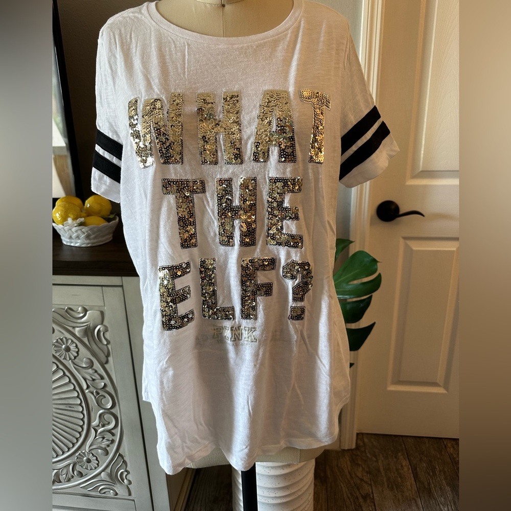 VS PINK What the Elf? Sequin Tee